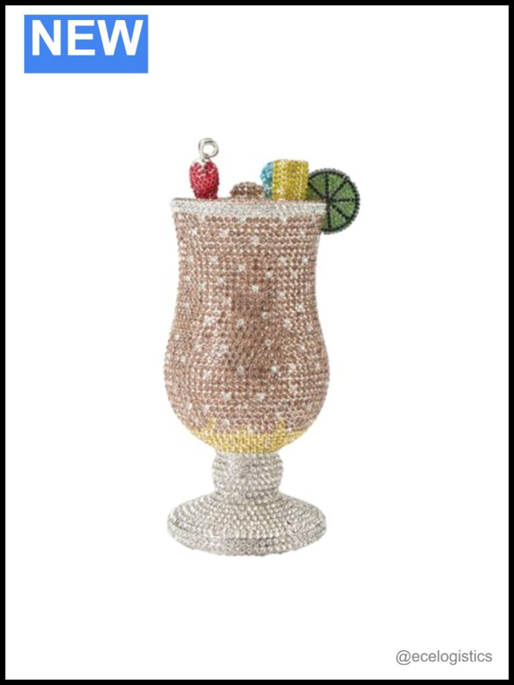 Rhinestone Cocktail Clutch Bag Novelty Goblet Evening Purse